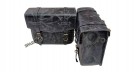 For Royal Enfield Classic 650 Genuine Leather Pannier Bags Black Grey With Mounting - SPAREZO